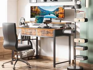Homepage Sale 2: Gael 120cm Computer Desk with 2 Drawers - Rustic Brown