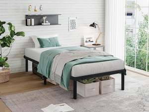 Graham Single Metal Bed Frame - Black