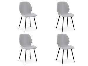 Dining Room: Irene Dining Chair - Set of 4 - Light Grey + Black