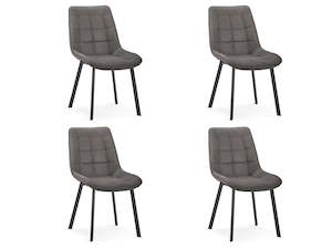 Dining Room: Nellie Dining Chair - Set of 4 - Dark Grey + Black