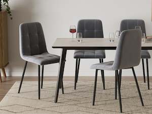 Dining Room: Sasha Dining Chair - Set of 4 - Grey + Black