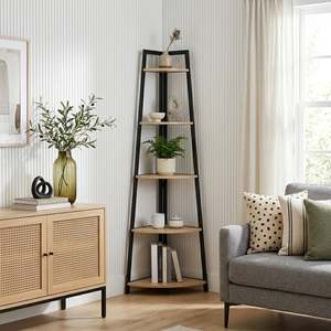 Nero 5 Tier Corner Shelf - Natural