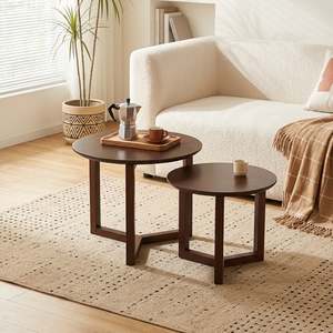 Timber 2 Piece Coffee Table Set - Walnut