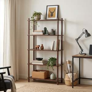 Preorder: Tui 5 Tier Storage Shelf Bookshelf - Walnut