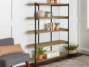Office: Rukwa Wooden Bookshelf 160cm - Oak