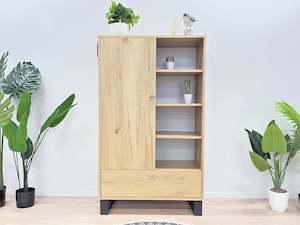 Frohna Bookshelf Cabinet with Drawer - Oak