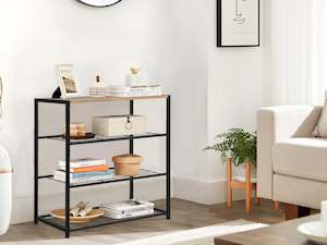 Milton 4 Tier Storage Shelf - Maple + Black