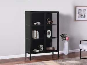 Bookshelf Storage: Boise 1.2m Display Cabinet - Black