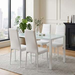 Homepage Sale 6: Samuel 5 Piece 1.2m Dining Set - White