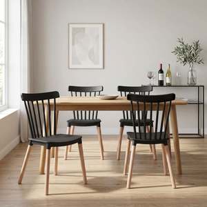 Homepage Sale 6: Cooper Dining Chair - Set of 4 - Black + Oak
