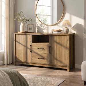 Homepage Sale 6: Georgie Sideboard Buffet Table - Knotty Oak