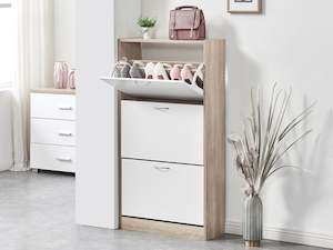 Matilda 3 Drawer Shoe Cabinet Storage Rack - Oak