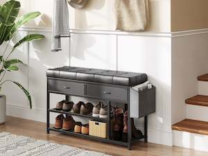 Shoe Cabinets: Plover Shoe Rack with Storage Bag - Black