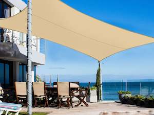 Toughout Serein Waterproof Rectangle Shade Sail 4m x 6m - Sand