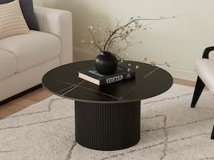 Dylan Ceramic Top Coffee Table 80cm - Black