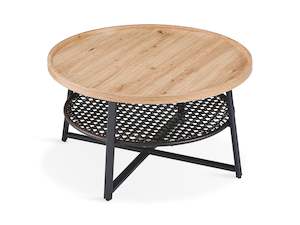 Edgar Coffee Table 80cm - Oak + Black