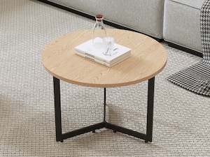Joseph Coffee Table 60cm - Wood Grain + Black