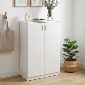 Homepage Sale 8: Nesto 2 Door Shoe Cabinet Storage Rack - White