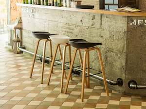 Kai Bar Stool Metal Barstool 75cm - Black