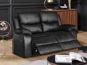 Wilson Manual 2 Seater Recliner Sofa - Black