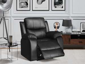 Sofa Sectionals: Wilson Manual Recliner Chair - Black