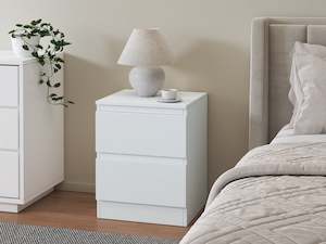Bedside Tables: Hollis Bedside Table - White
