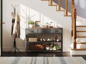 Shrike Console Table with 3 Drawers - Light Cherry