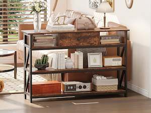 Atlas 1.2m Console Table with Drawer - Rustic Brown