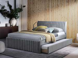 Tasman Queen with Single Trundle Bed Frame - Grey