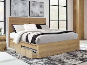 Super King Beds: Harris Super King Bed Frame with Storage - Oak