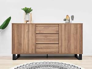 Sideboard: Frohna Sideboard Buffet Table with 3 Drawers - Walnut