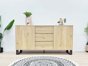 Frohna Sideboard Buffet Table with 3 Drawers - Oak