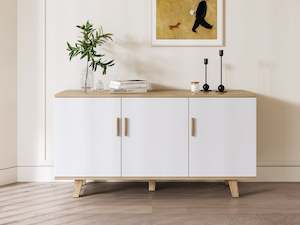 Alton Sideboard Buffet Table - Natural+White