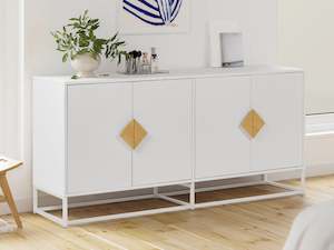 Sideboard: Alaska Sideboard Buffet Table - White