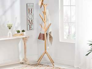 Clothes Rack: Wooden Clothes Rack Hanger - Wood
