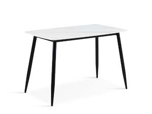 Adley Matt Ceramic Dining Table 120 x 69.5cm - White + Black