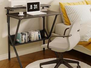 Parker Computer Desk with Adjustable Monitor Stand - Black