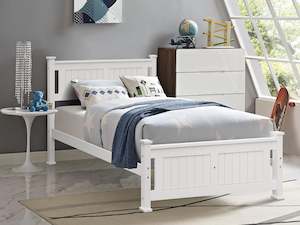 DAVRAZ King Single Wooden Bed Frame - WHITE