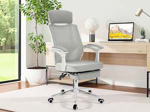 On Sale: Melissa Office Chair with Footrest - Grey + White