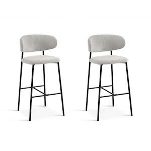 On Sale: Tate Fabric Bar Stool - Set of 4 - Light Grey