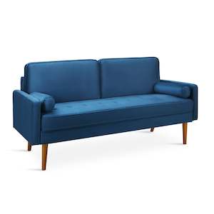 Block Promotion 1: Alaina Velvet 3 Seater Sofa - Blue