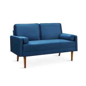 Alaina Velvet 2 Seater Sofa - Blue