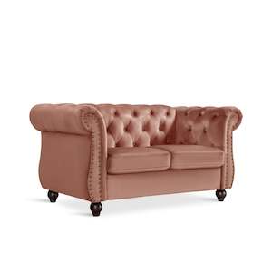 Block Promotion 1: Emily Velvet 2 Seater Sofa - Rose