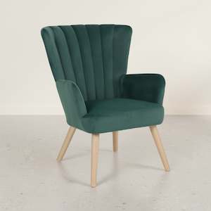 Neil Velvet Armchair - Green