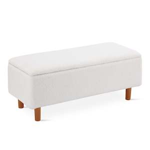 Theodore Storage Ottoman Bench - White