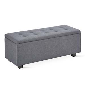 Alexander Storage Ottoman Bench - Dark Grey