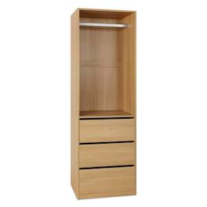Block Promotion 2: PAYETTE 3 Drawer Wardrobe - OAK