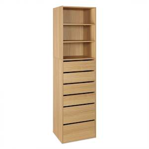 PAYETTE 6 Drawer & 3 Shelf Wardrobe - OAK