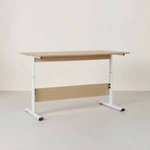 Hector 140cm Height-Adjustable Computer Desk - Maple + White