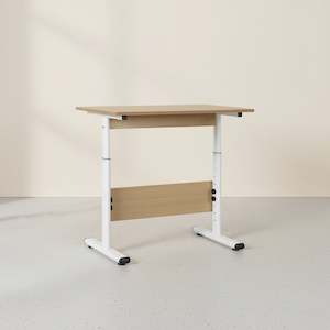 Office: Hector 80cm Height-Adjustable Computer Desk - Maple + White